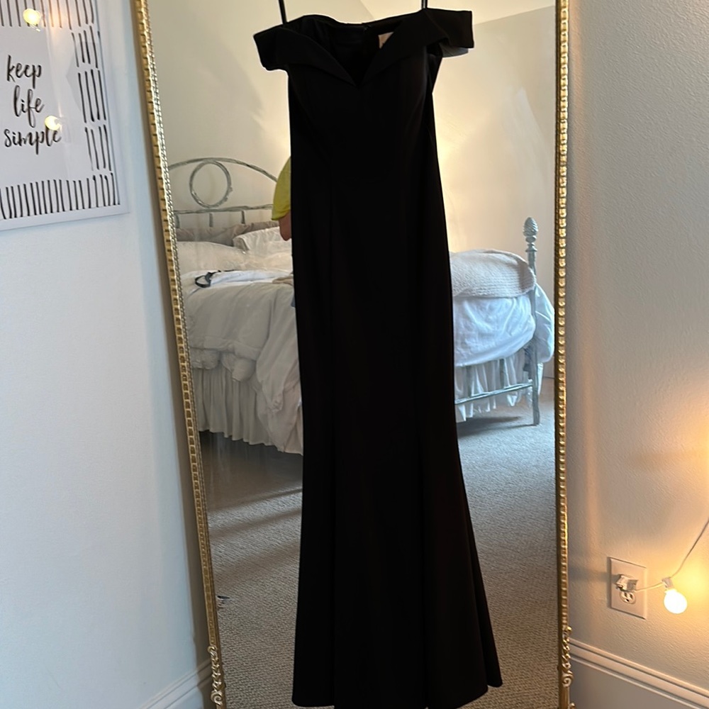Allure bridal off the shoulder black prom dress, worn once